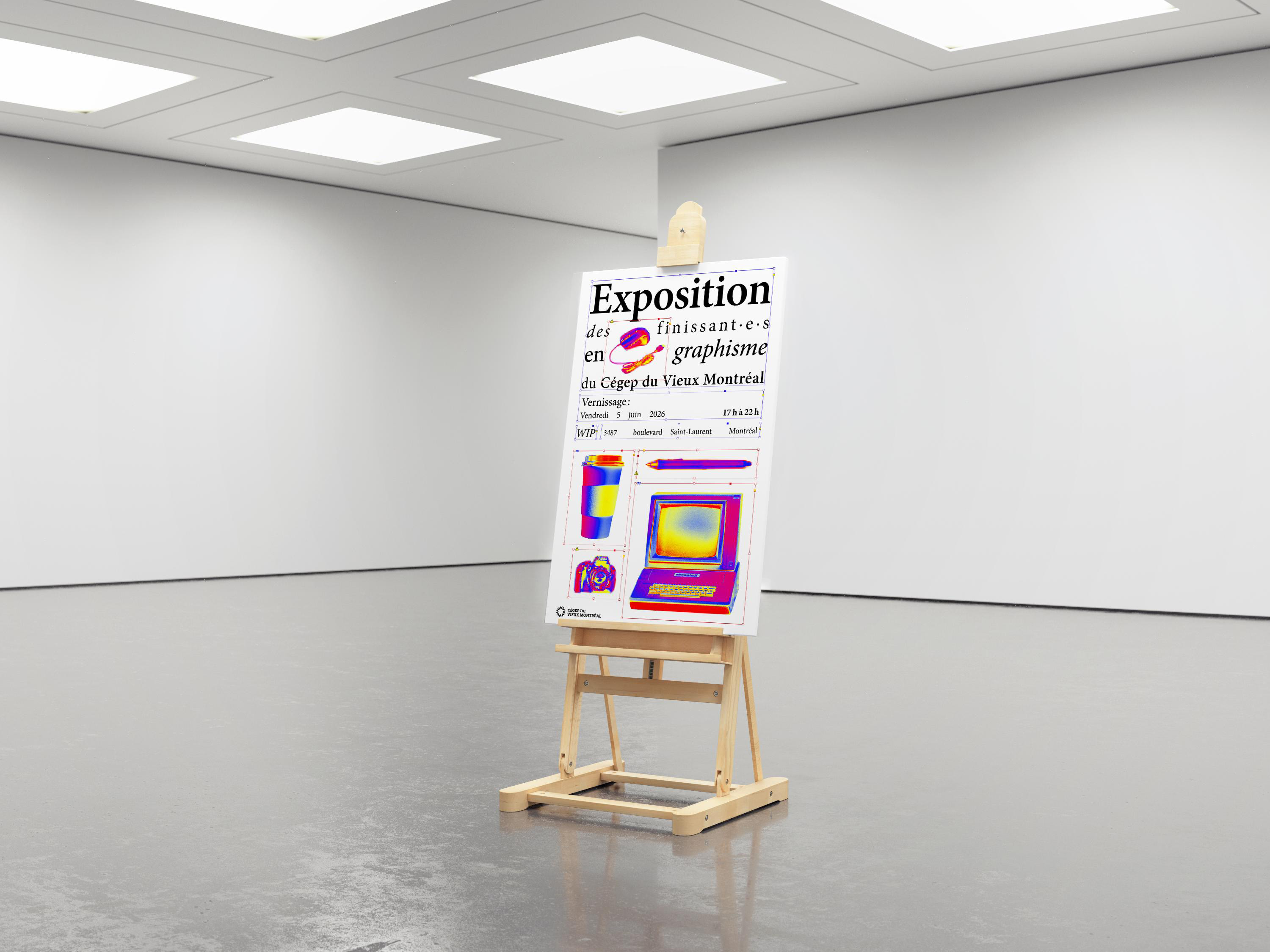 Affiche Antidesign de l'exposition des finissant·e·s