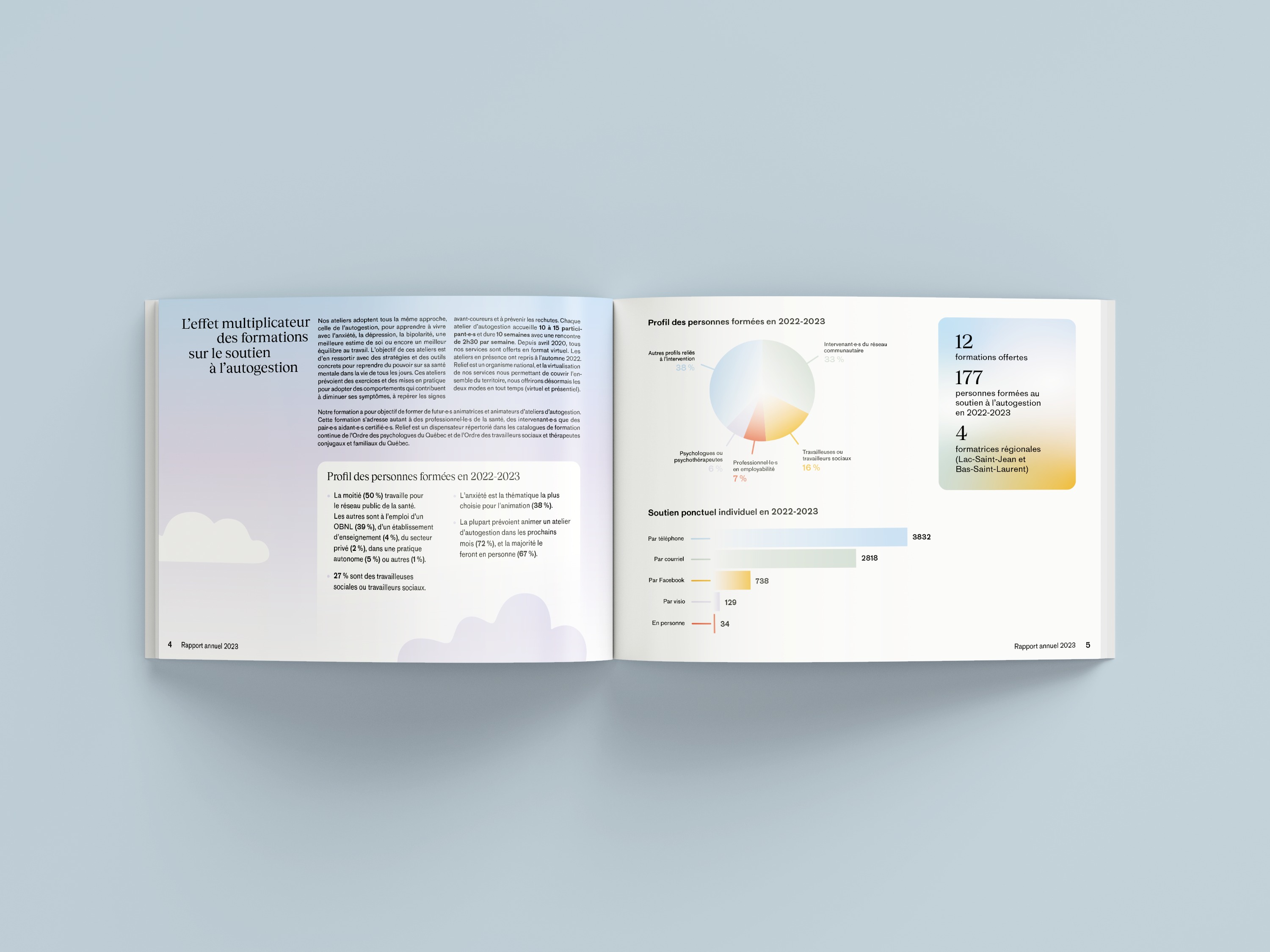 Version physique imprimée du rapport annuel Relief